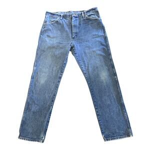 Wrangler Jeans 13MWZ Mens Size 36X32 Denim Blue Jeans Cowboy Cut Western Fit